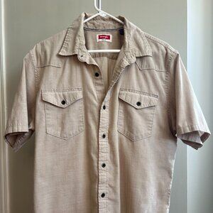 Wrangler Button Up Short Sleeve Shirt Size Large Men’s